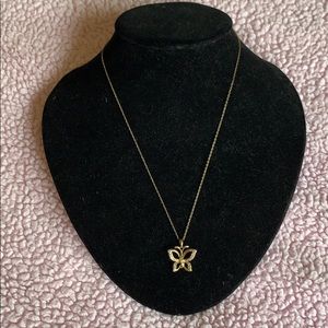 Gold plated sterling silver butterfly necklace